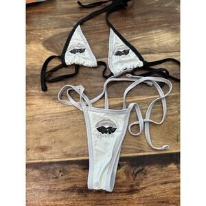 Raiders Women's Bikini Top & Bottom 2 Piece exotic dancer stripper one size